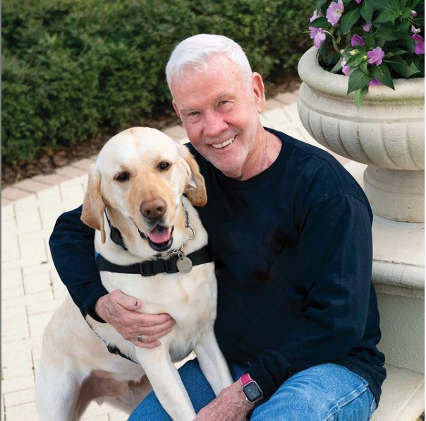 Service Dog Blue Helping Veteran with PTSD. Bob Macpherson